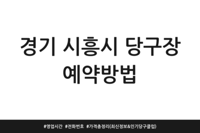경기 시흥시 당구장 예약방법 | 영업시간 | 전화번호 | 가격 총정리 (최신 정보 & 인기 당구클럽)