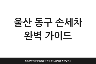 울산 동구 손세차 완벽 가이드 | 몬스터엑스디테일링, 남목손세차, 워시66 추천 및 후기