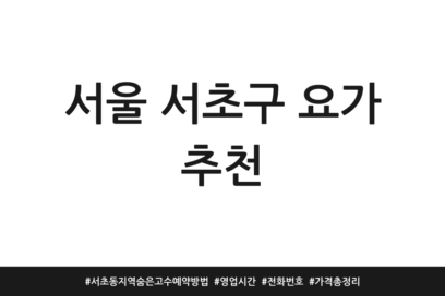 서울 서초구 요가 추천 | 서초동 지역 숨은고수 예약방법 | 영업시간 | 전화번호 | 가격 총정리