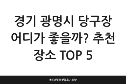 경기 광명시 당구장 어디가 좋을까? 추천 장소 TOP 5 | 정보 및 포켓볼 후기 포함