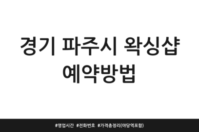 경기 파주시 왁싱샵 예약방법 | 영업시간 | 전화번호 | 가격 총정리 (야당역 포함)